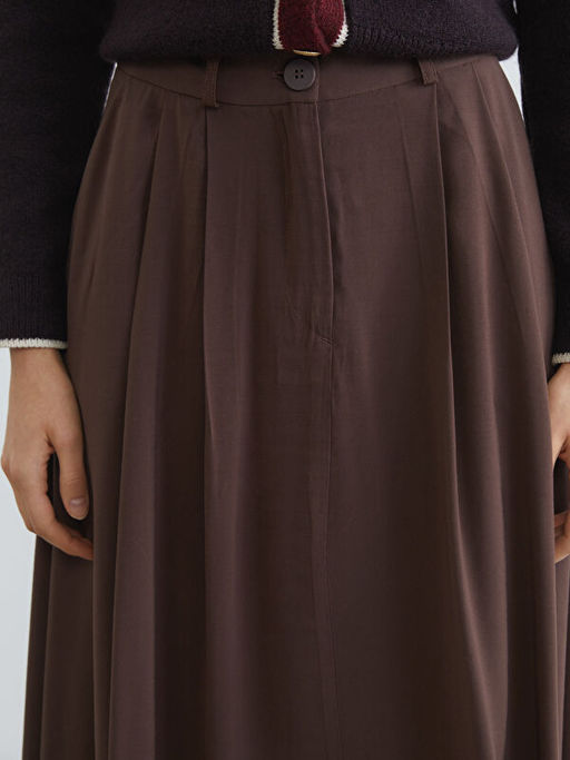 Y?ksek Bel Pileli Etek