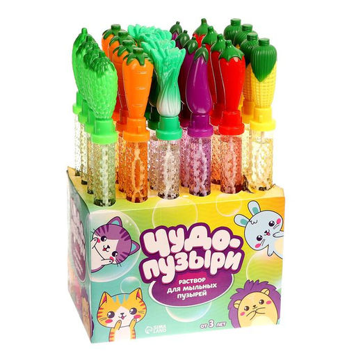 Цена за 24 шт. Мыльные пузыри Овощи, МИКС, 130 мл - Funny toys фото 7