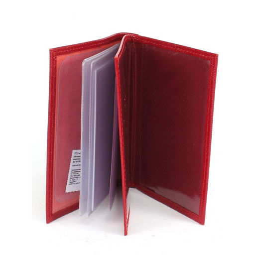 Обложка для авто+паспорт-Croco-ВП-102 натуральная кожа красный игуана (73) 265398  фото 3