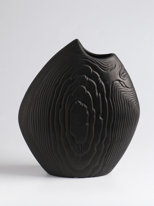 Ваза «Бего», 24×21 см, керамика, чёрная