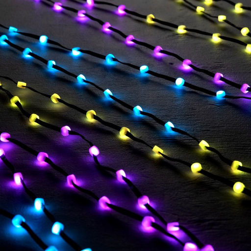 Умная гирлянда Нить 5 м роса с насадками Шарики, IP20, черный провод, 100 LED, пульт ДУ, приложение, свечение RGB, USB - Luazon lighting фото 3