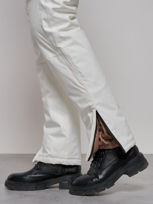 Полукомбинезон утепленный женский зимний горнолыжный белого цвета 526Bl - Chunmai фото 12