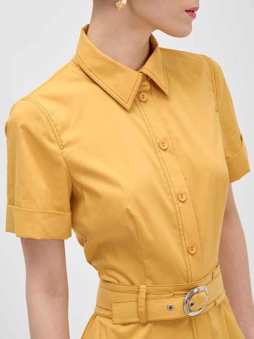 Платье из однотонного хлопка