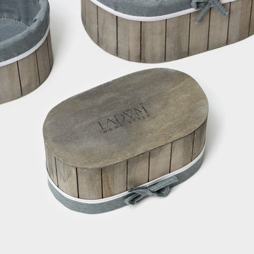 Корзины для хранения LaDо́m, 3 шт, ручной работы, овал