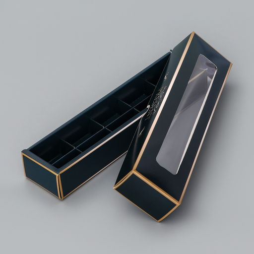 Цена за 5 шт. Коробка для 5 конфет с обечайкой, с окном «Мужской подарок», 21×5×3.3 см Кондитерская упаковка