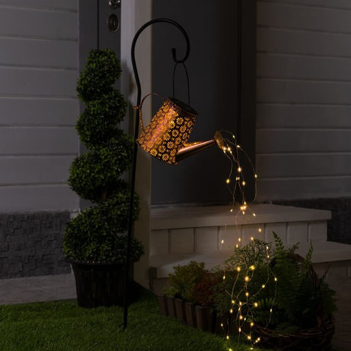 Садовый светильник на солнечной батарее «Лейка», 27×17×11 см, 55 LED, свечение тёплое белое