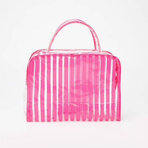Цена за 2 шт. Косметичка-сумка на молнии для бассейна, с ручками, с принтом Полоски, розовая - Simaland фото 2