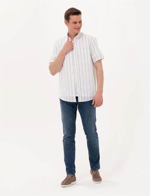 Haki Comfort Fit K_sa Kollu G_mlek