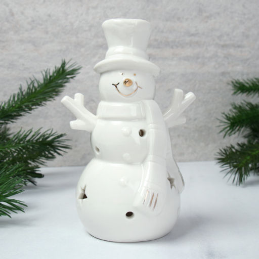 Цена за 1 шт. Фигурка Снеговик с подсветкой 14 см новогодний / YZ23673 /уп 96/LED - Галеонтрейд фото 2