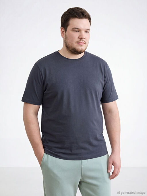 Bisiklet Yaka Penye Erkek Ti??rt