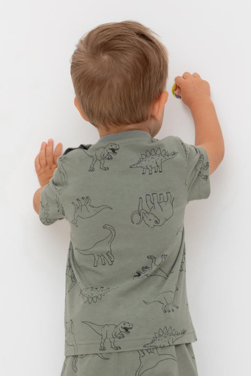 Crockid _ КР 302374/зеленый чай,динозавры к552 фуфайка (футболка) д/мал яс  фото 5