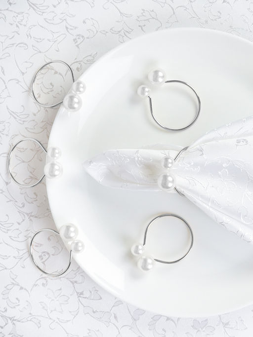 Кольца для салфеток 6 штук Бусины Серебро / JG03-3 /уп 200/ - Галеонтрейд фото 10