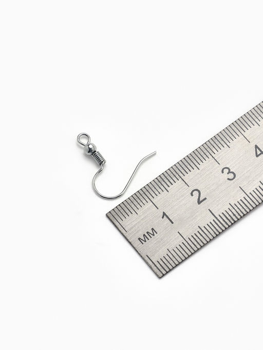 Цена за 5 шт. Швензы для сережек-крючки с бусиной (набор 5 пар), цвет серебро