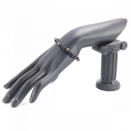 Браслет из камня Черный агат защита 6мм от дурного глаза порчи и соперниц