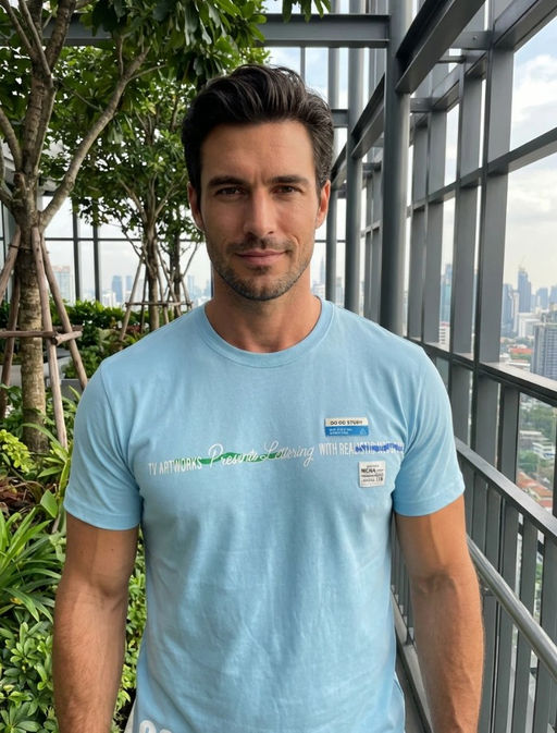 KM1891 Футболка (хлопок) ГОЛУБОЙ