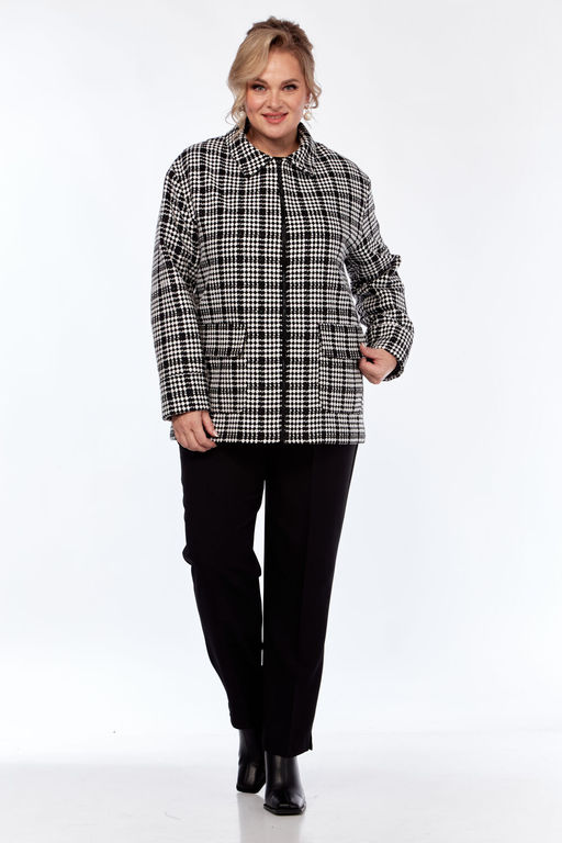 Жакет Элль стиль 2324ж черно-белый  фото 5