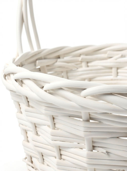 Корзина плетёная для хранения Lata, с ручкой, лоза, белая, набор 2 шт.