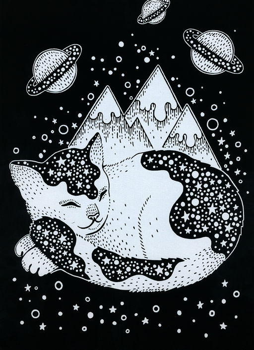 Hobbius GHPB-06 Набор для творчества Гравюра-блокнот 14 x 20 см Космический кот  фото 6