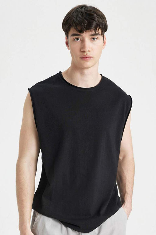 Boxy Fit Bisiklet Yaka Basic Duz Atlet - Defacto фото 2