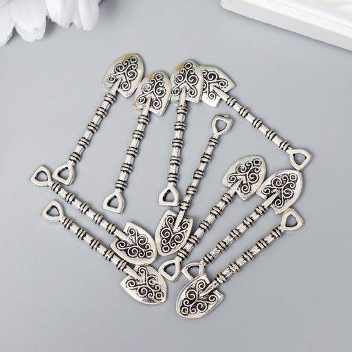 Цена за 10 шт. Сувенир кошельковый металл "Лопата" 4,2х1 см