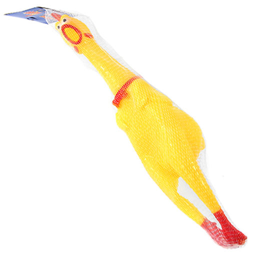 Игрушка для собаки "Цыпленок" 36,5х8,5см, резиновая, с пищалкой