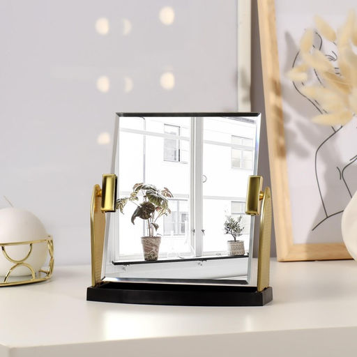 Зеркало настольное, зеркальная поверхность 15 17,5 см, цвет золотистый - Queen fair фото 2