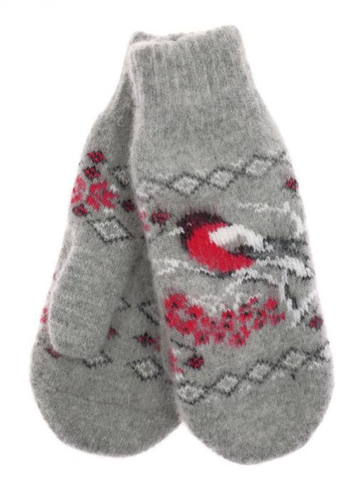 Варежки женские "Снегирь с узором" КРУГ 3427-2