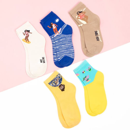 Носки женские KAFTAN Good vibes, набор 5 пар, размер 35-38  фото 2