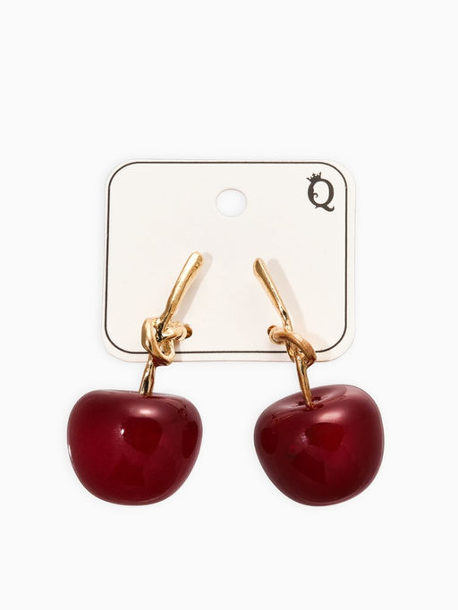 Цена за 2 шт. Серьги "Вишня" узел, цвет бордовый в золоте