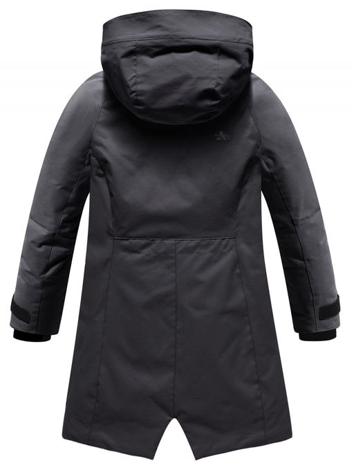 Парка зимняя подростковая для девочки с капюшоном черного цвета 9538Ch - Mtforce фото 9