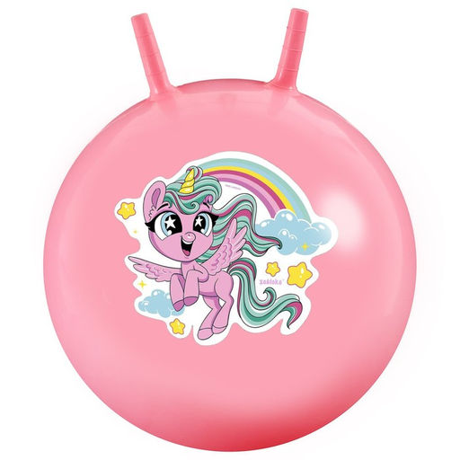 Мяч - прыгун с рожками ZABIAKA «Единорожка», d=55 см, 480 г, розовый
