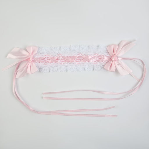 Карнавальная повязка «Лолита», цвет розовый с белой тесьмой