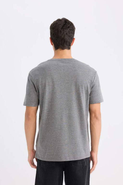 Новая базовая простая футболка с короткими рукавами и круглым вырезом стандартного кроя - Defacto фото 6