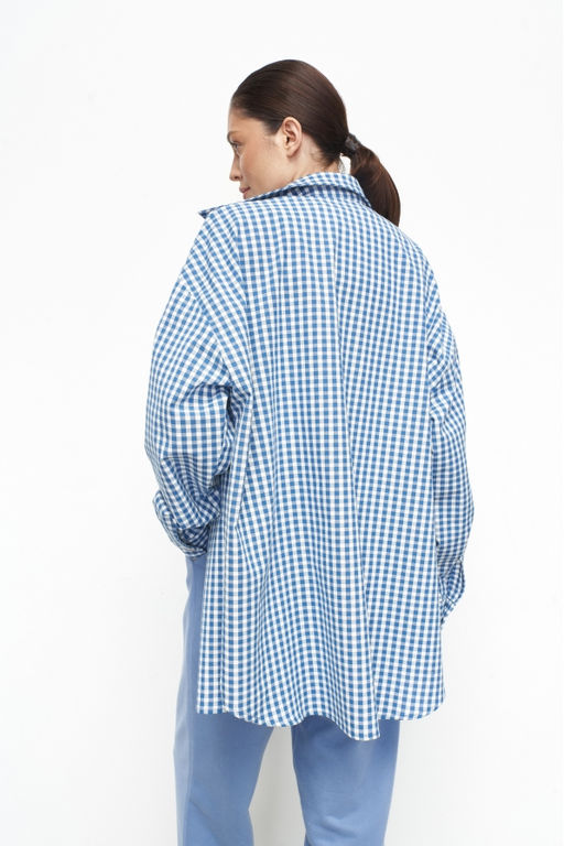 Рубашка cotton клетка Blue&Milk - Erist store фото 3
