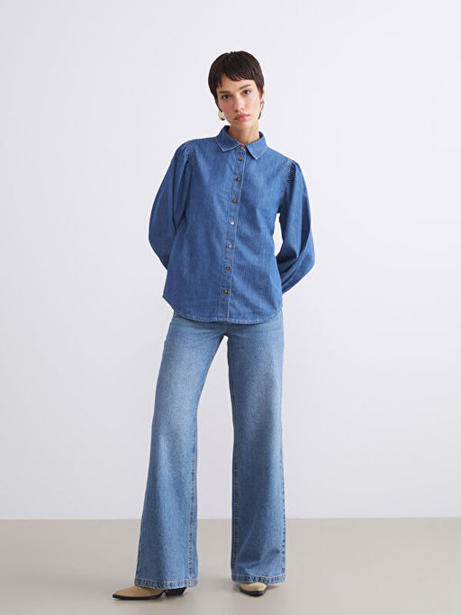 Balon Kollu Kad?n Jean G?mlek