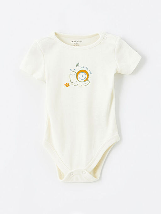 Bisiklet Yaka K?sa Kollu Bask?l? Erkek Bebek ??t??tl? Body 2li - Waikiki фото 2