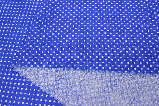 Бязь Белый горох (3мм) на темно-васильковом, ш.1.5м, хлопок-100%, 120гр/м.кв - Купава фото 3