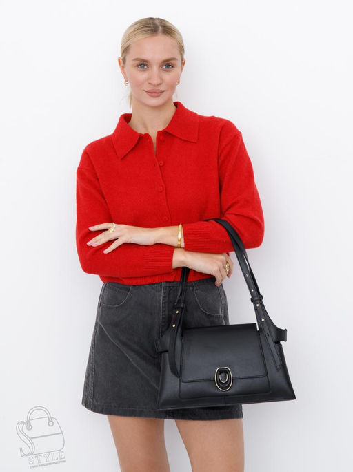 Сумка женская кожаная 2389Y black Polina&Eiterou  в Новосибирске