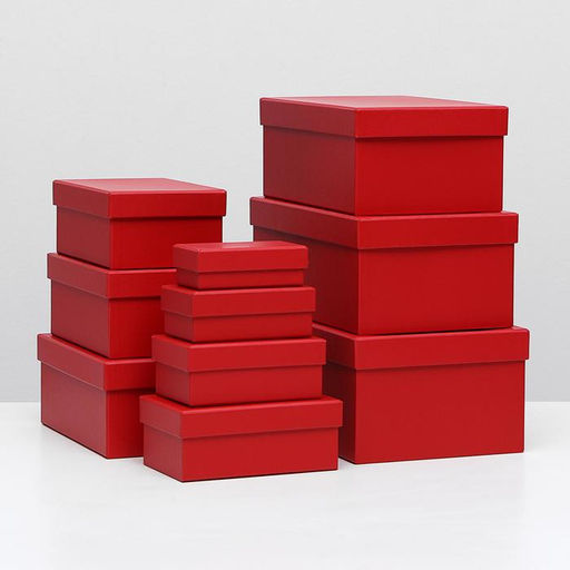 Набор коробок 10 в 1 30,5 х 20 х 13 - 12 х 6,5 х 4 см Красный