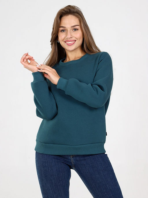 Свитшот женский из футера с начесом Петроль - Амавес-текстиль фото 10