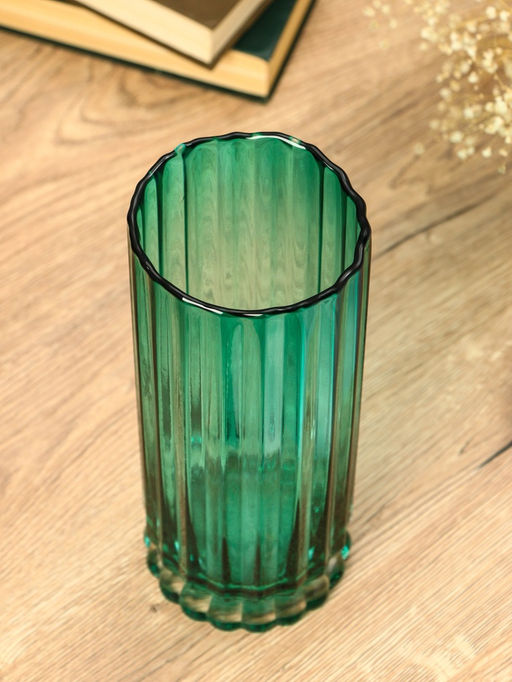 Ваза «Верена», 25.5×10 см, стекло, зелёная