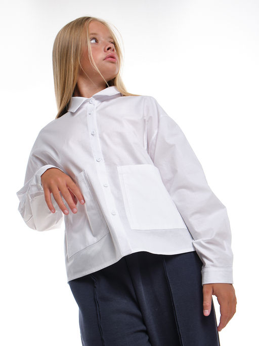 Рубашка белая для девочки в школу 22-7663 белый - Mini maxi фото 13