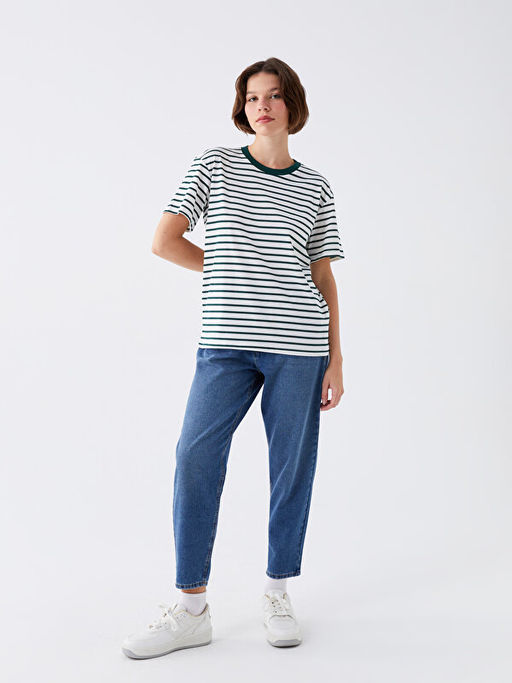 Beli Lastikli Slouchy Fit Kad?n Jean Pantolon