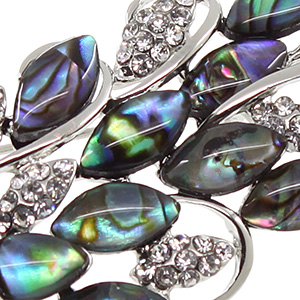 Брошь перламутр Павлин гелиотис, с длинным хвостом - Agat77 фото 2