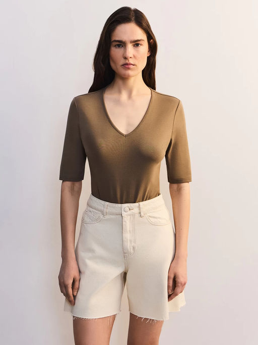 Боди из хлопка с треугольным вырезом / Zarina