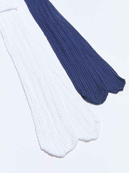 Kendinden Desenli K?z ?ocuk K?lotlu ?orap 2li