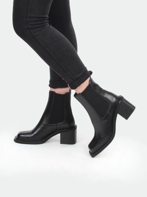 01-E21B-1A BLACK Ботинки демисезонные женские (натуральная кожа, байка) - Фабричный китай фото 5