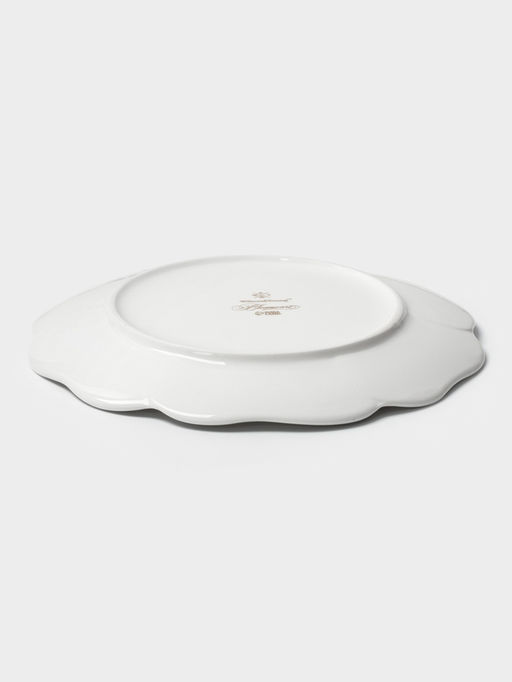 Тарелка десертная WY Bloomware. d=20 см, фарфор, белая, зелёная
