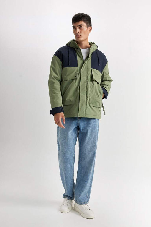 Пальто обычного кроя с капюшоном - Defacto фото 6