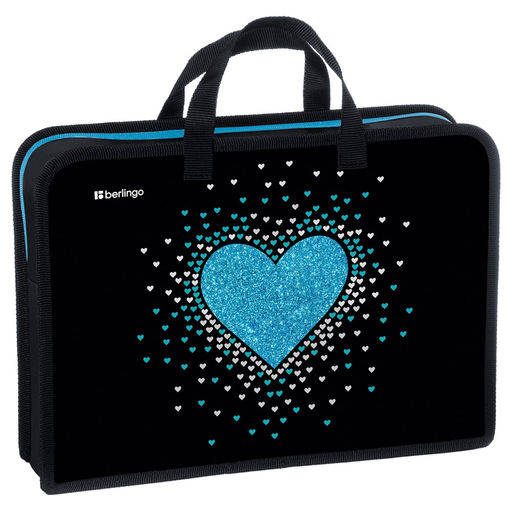 Папка на молнии с ручками А4 Berlingo "Glamorous" ширина 75мм (BR-PT-A47505) пластик